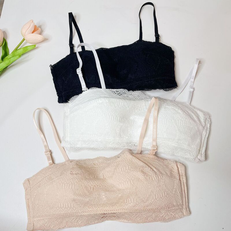 2022 Summer One-character Collar Anti-gloss Beautiful Back Underwear Women's Detachable Shoulder Strap Tube Top Sexy Lace Sling bra 2022 Summer One-character Collar Anti-gloss Beautiful Back Underwear Women's Detachable Shoulder Strap Tube Top Sexy Lace Sling bra
