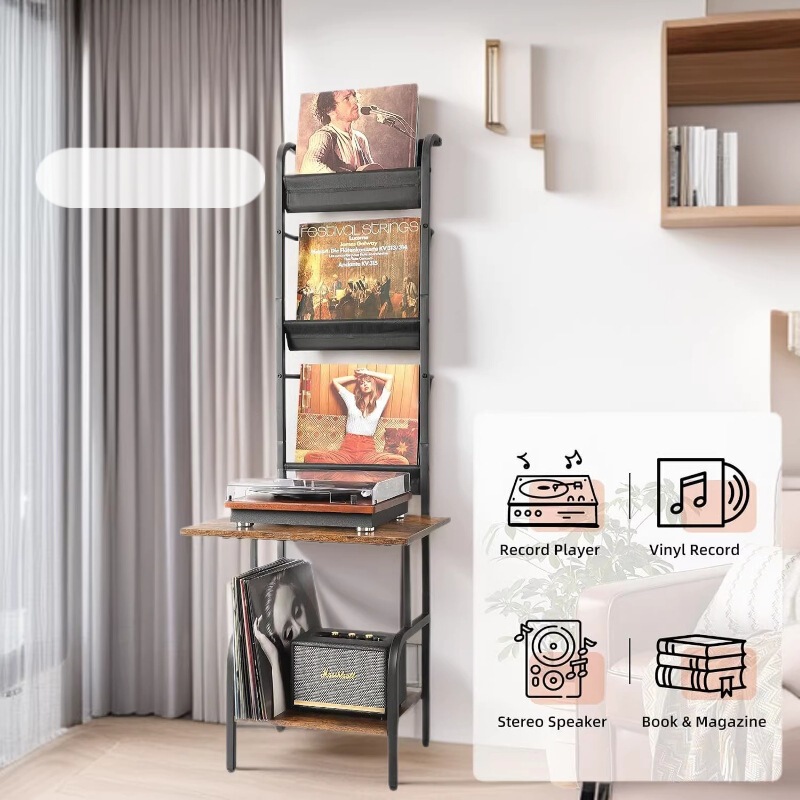 Retro Record Vinyl Record Amazon Foreign Trade Functional Magazine Rack Overseas Storage Record Cross-Border Storage Rack