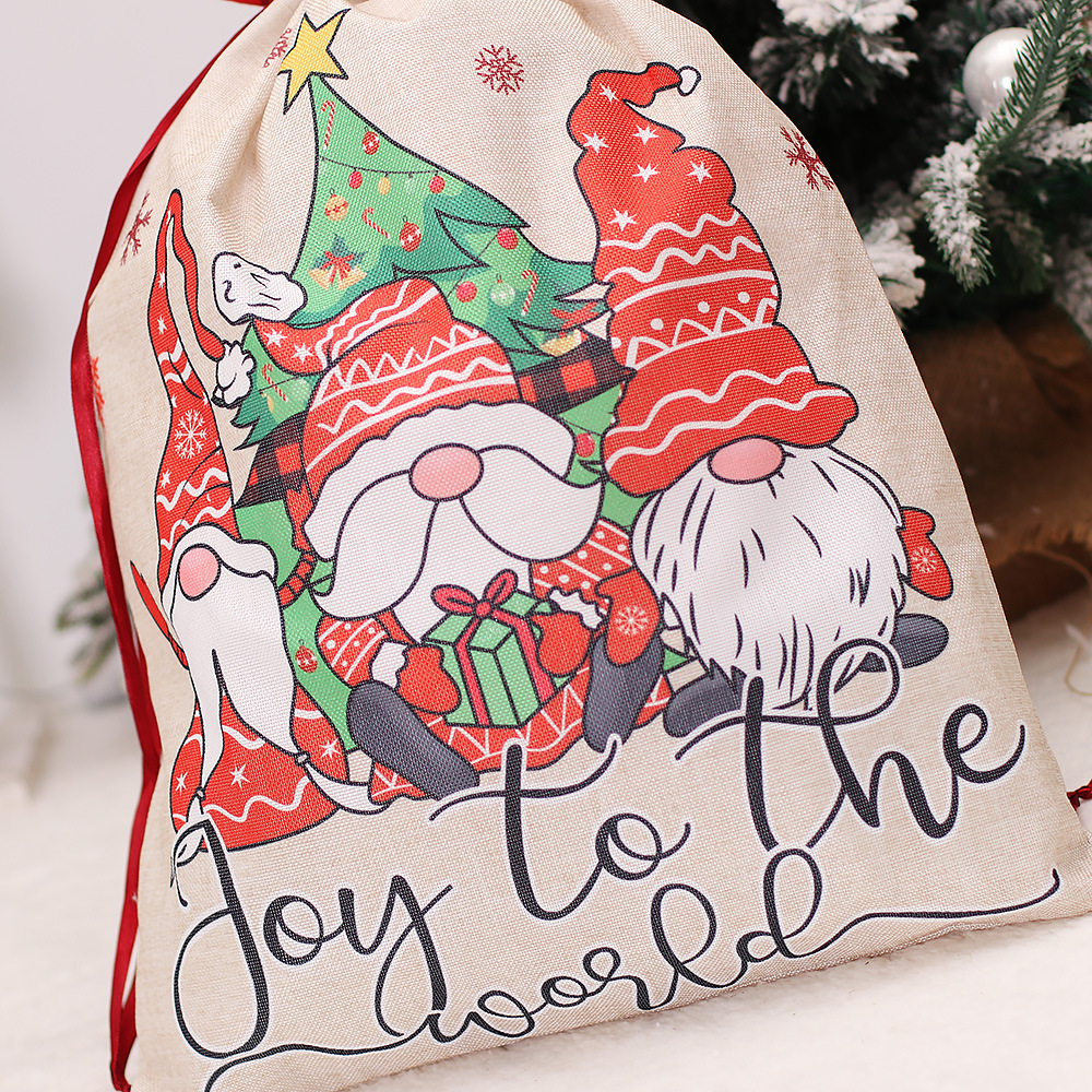 Home & Garden Christmas decorations cartoon large drawstring gift bag faceless doll gift bag Forester candy bag wholesale_voghion.com