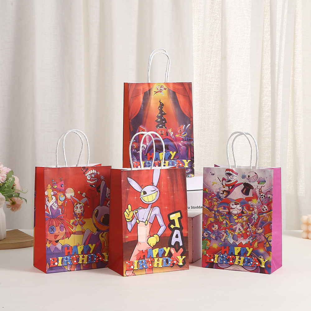 活动处理礼品袋牛皮纸袋卡通手提袋派对生日礼物包装袋商场购物袋