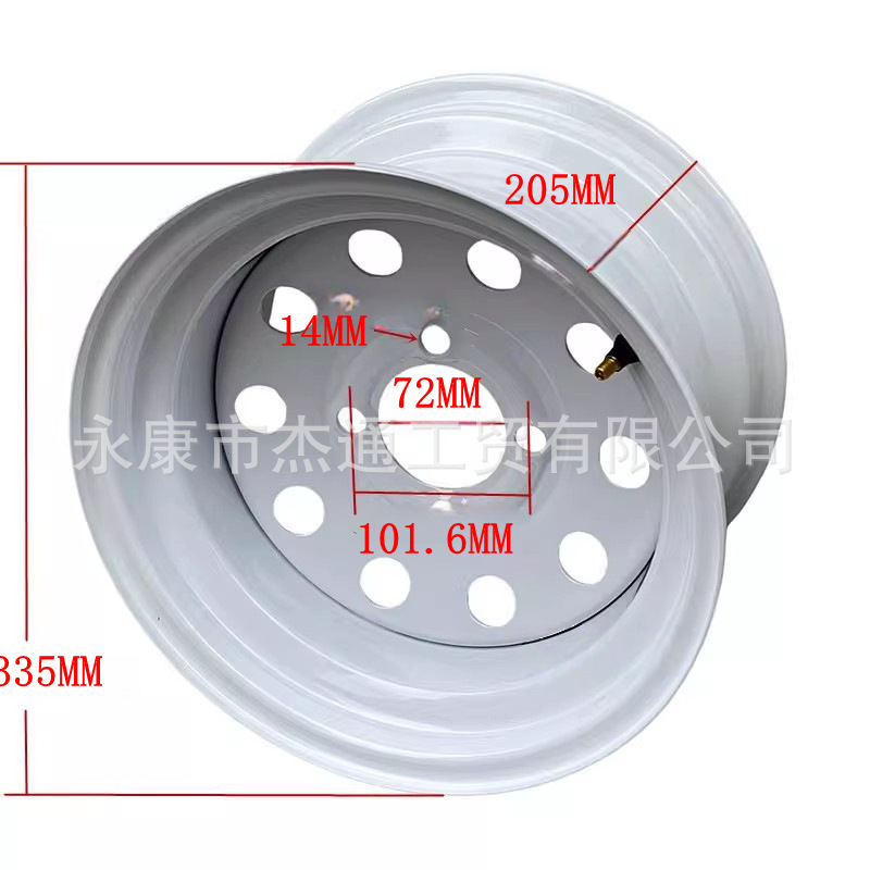 Four-Wheel Motorcycle Parts, Electric Mobility Scooter, Golf Cart, 12inch Iron Wheel Hub, 101.6mm Hole Spacing Rim