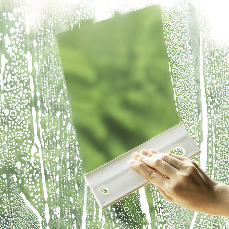 Glass Wall Wiper Toilet Window Cleaning Brush Household Hanging Bathroom Mirror Silicone Wiper