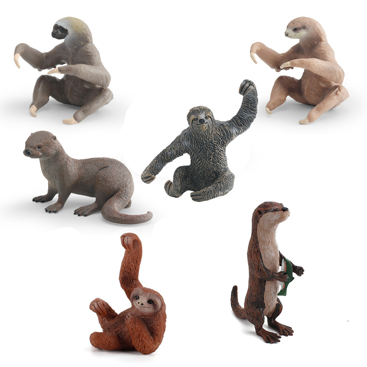 Exportación transfronteriza simulación de animales salvajes modelo cognitivo infantil perezoso nutria escritorio estático decoración juguete
