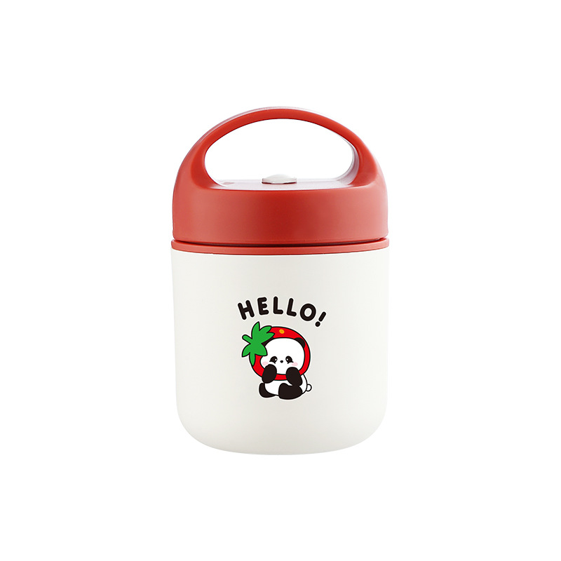 Vaso de Desayuno Personalizado con Asa, Acero Inoxidable 304 con Tapa y Cuchara, Vaso para Leche de Soya, Portátil para Uso Doméstico, Vaso para Leche con Compartimentos.