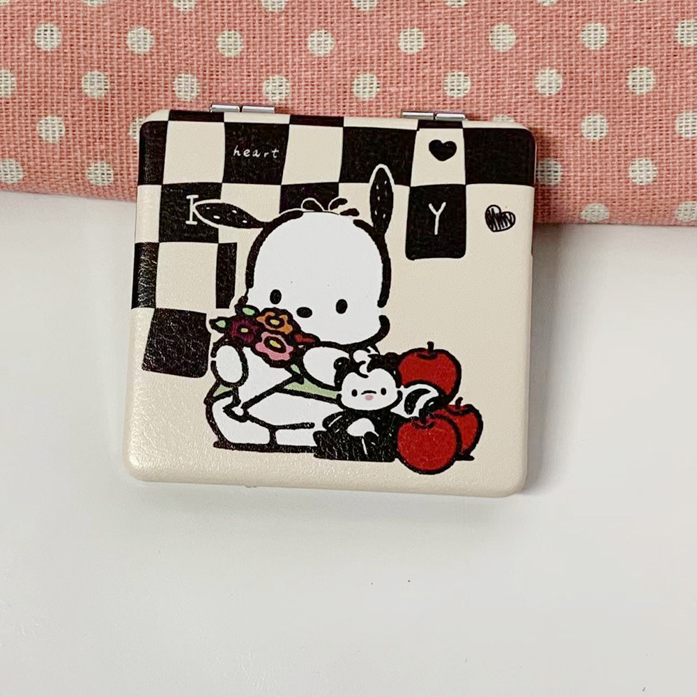 Nuevo perro Pacha osos de fresa doble cara plegable espejo de maquillaje tienda en línea tienda de espejo pequeño fábrica al por mayor