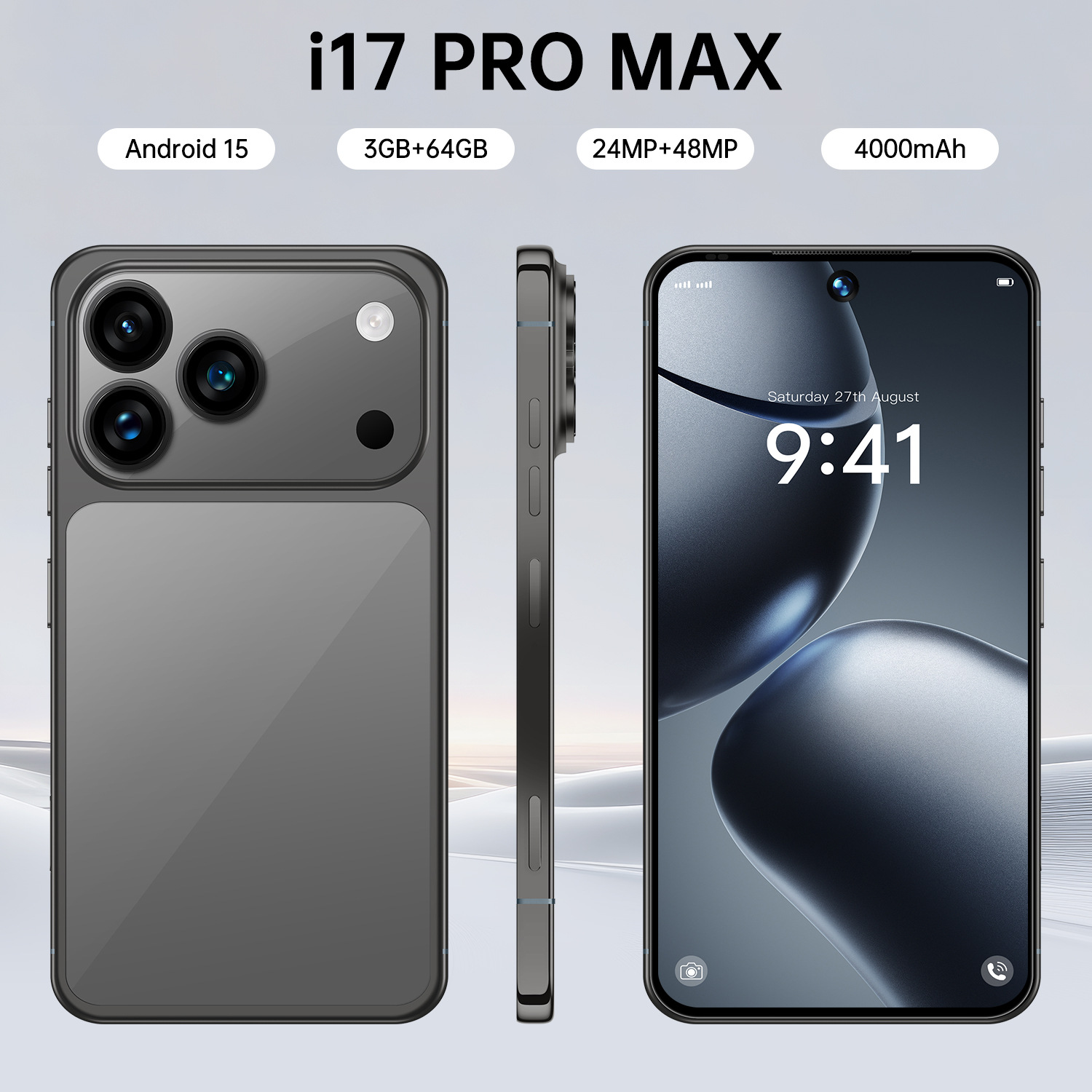Cross-Border Mobile Phone I17 Pro Max 4.0inch 16Mp+26Mp Mini Card Phone 2+16