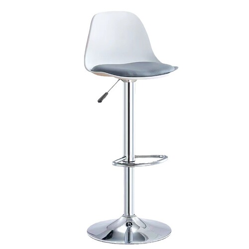 Lifting and Lowering Backrest Bar Stool Household High-legged Bar Stool Modern Simple Stainless Steel Swivel Bar Chair with Backrest Light Luxury Chair