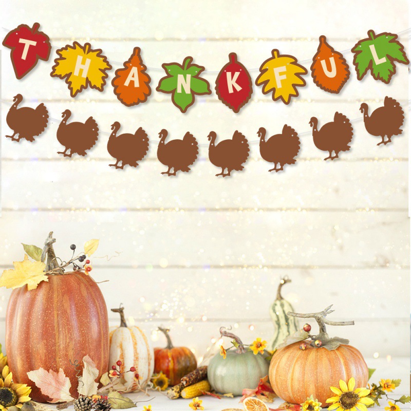 Nuevo producto Otoño Decoración de la fiesta de Acción de Gracias Bandera de la bandera de la bandera de la bandera Fiesta de la cosecha Decoración al aire libre