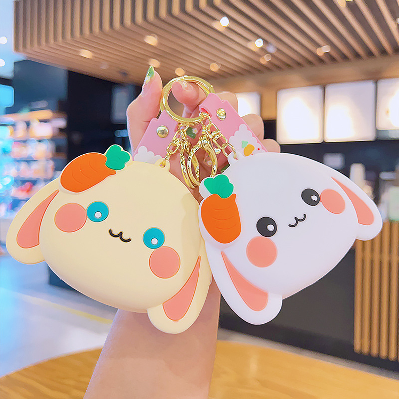 Carrot Rabbit Coin Purse Headphone Storage Children's Mini Card Bag Wallet Bag Pendant Cartoon Keychain Small Pendant