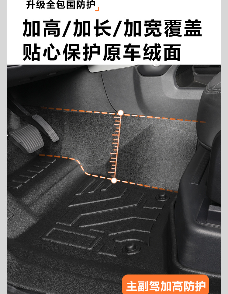 Suitable for 20-26 Models of Land Rover Defender 110/90, Full-Coverage Interior Decorative Floor Mats with Threshold Protection, Tpe Car Floor Mats