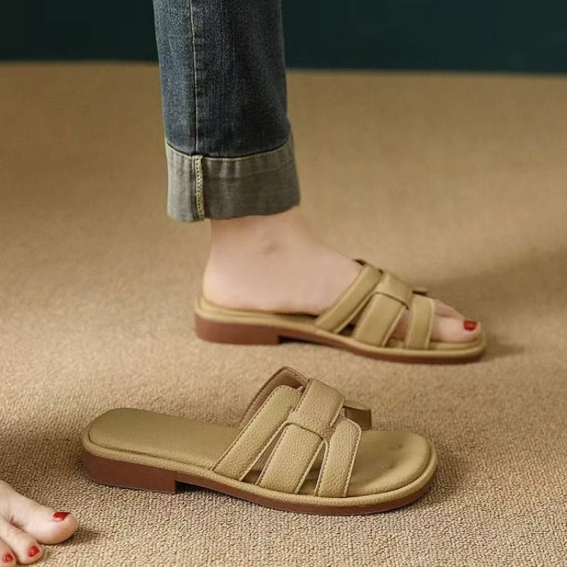 Тапочки, летняя модная обувь, корейский стиль, мягкая подошва, облегчение беспокойных ног