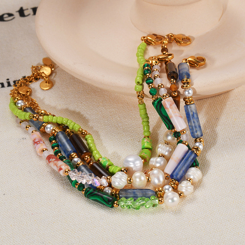 1 Piece Quantity Simple Style Classic Style Round 304 Stainless Steel Natural Stone Wholesale Bracelets