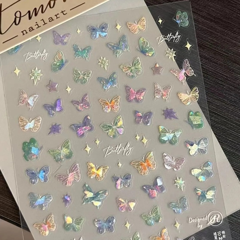 Little Red Book Explosion Butterfly Wing Streamed Sticker Advanced Flat Nail Art Sticker Colorful Butterfly Fairy Nail Sticker Little Red Book Explosion Butterfly Wing Streamed Sticker Advanced Flat Nail Art Sticker Colorful Butterfly Fairy Nail Sticker
