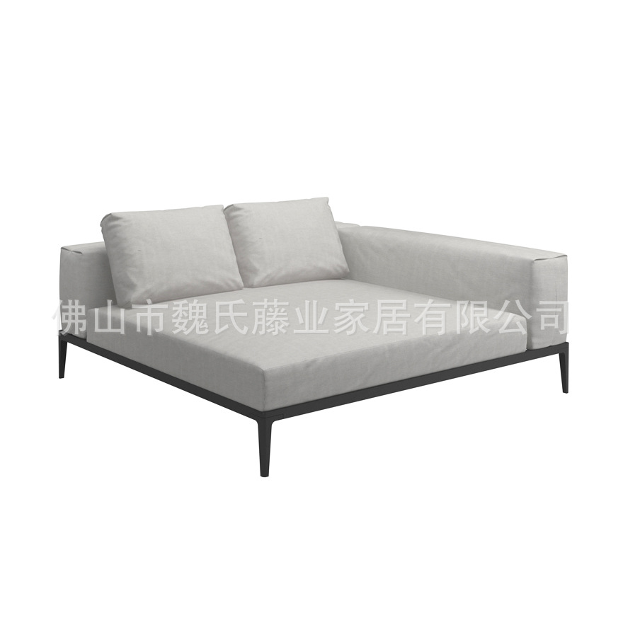 Sofá al aire libre impermeable protección solar patio de villa muebles de teca al aire libre combinación de sofá de esquina de aleación de aluminio moderno