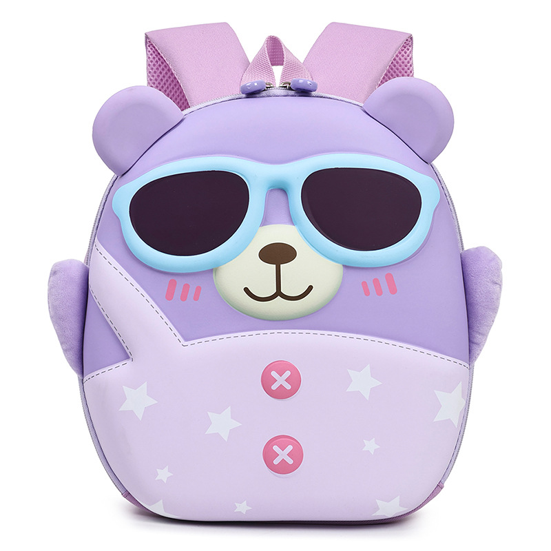 Mochila de niña encantadora, caricatura tridimensional oso, mochila de jardín de infantes, mochila de preescolar transpirable para niños