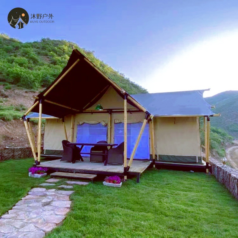 Muye tienda de campaña al aire libre hotel resort dos dormitorios y una sala de estar gran techo tienda de campaña Hotel