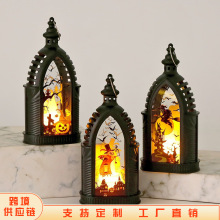 文达跨境新款亚马逊热卖万圣节装饰欧式电子蜡烛台风灯摆件