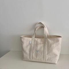 ins韓国のシンプルなママバッグ新しい多用途ショルダーバッグハンドバッグ大容量リボン刺繍レディースバッグ