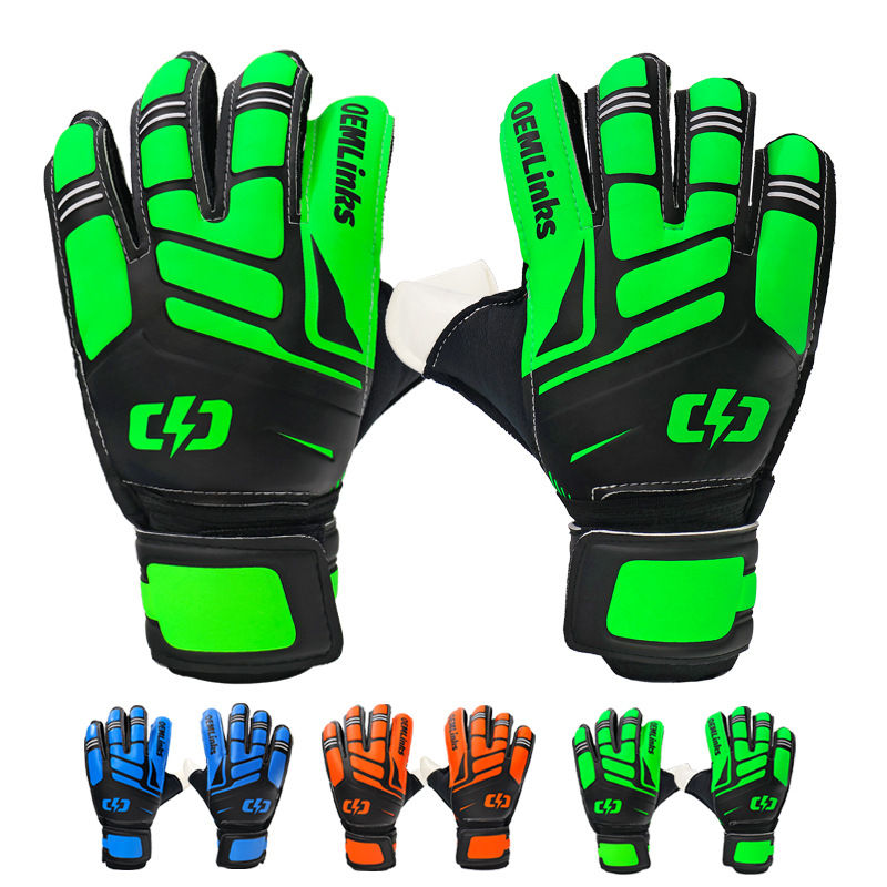 Cross-Border In-Stock Football Goalkeeper Gloves for Adults and Children, Professional Finger Protection, Non-Slip Training Wear-Resistant Gloves
