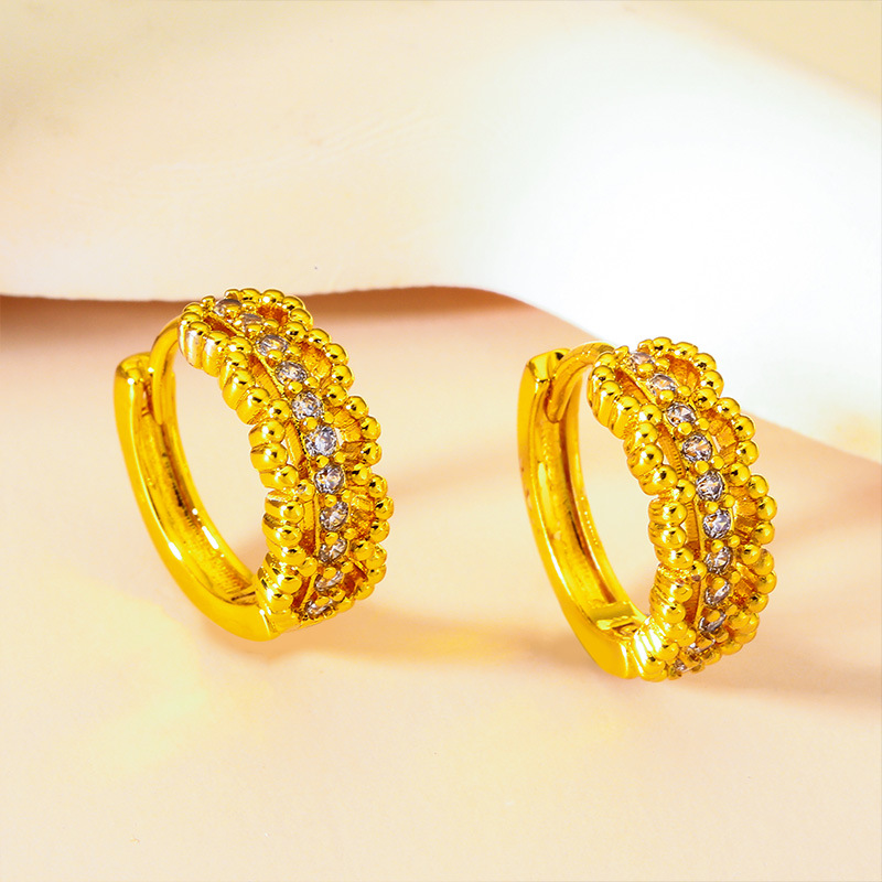 Vietnamese Sand Gold Women's Fashion Earrings Amazon Jewelry Wholesale Women's Jewelry Twist Earrings 6