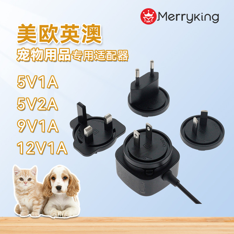 12V1.25A Us/Eu/Uk/Au/Cn/Jp Standard Power Adapter with Interchangeable Heads, Professionally Exported to High-End Markets in Europe and America