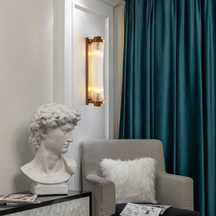 Hotel de lámparas de cintura nórdica detrás de fondo moderno de cristal Man lámpara pasillo club pequeño moderno villa vestíbulo lámpara de pared detrás