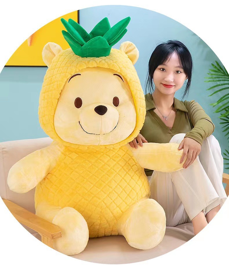 New Pineapple Winnie the Pooh Stuffed Toy Cute Puff Doll Girls Sleeping Pillow Birthday Gift Rag Doll