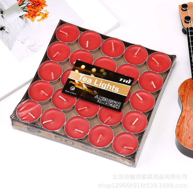 Velas de aromaterapia sin humo Día de San Valentín Imagen de péndulo romántico Fragancia redonda 5g 50 piezas Té caliente Cera de té al por mayor