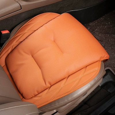 Suitable for Mercedes-Benz, Bmw, Audi, Summer – Seat cushion, seat cover - perforated-nappa-leather-hermes-orange-front-seat-cushion-single