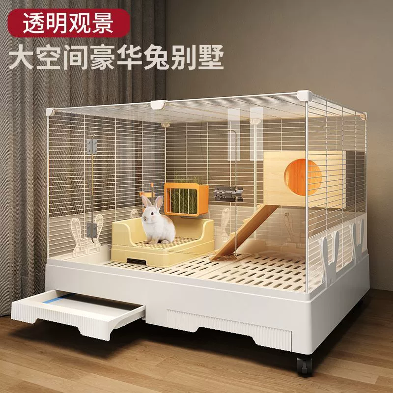 Большая роскошная вольер-клетка для кроликов с возможностью наблюдения, устойчивая к пописыванию, подходит для домашнего использования с морскими свинками и маленькими кроликами.