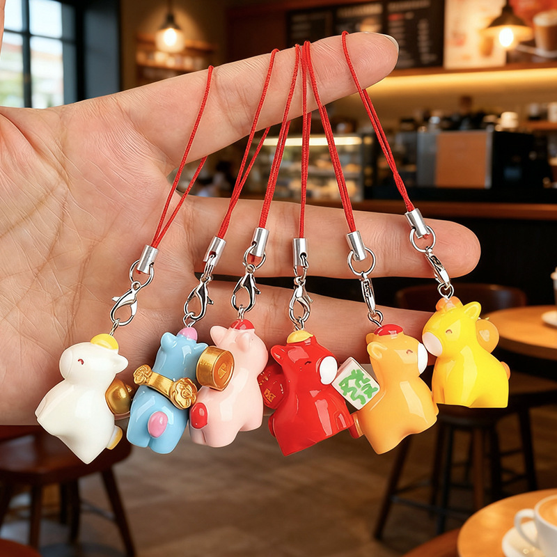 New Year Prosperity Little Pony Doll Pendant Cartoon Doll Keychain Mobile Phone Chain Pendant Backpack Decoration