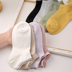 40S high cotton content solid color socks women's socks spring and summer mesh women's boat socks simple anti-pilling ice cream socks
