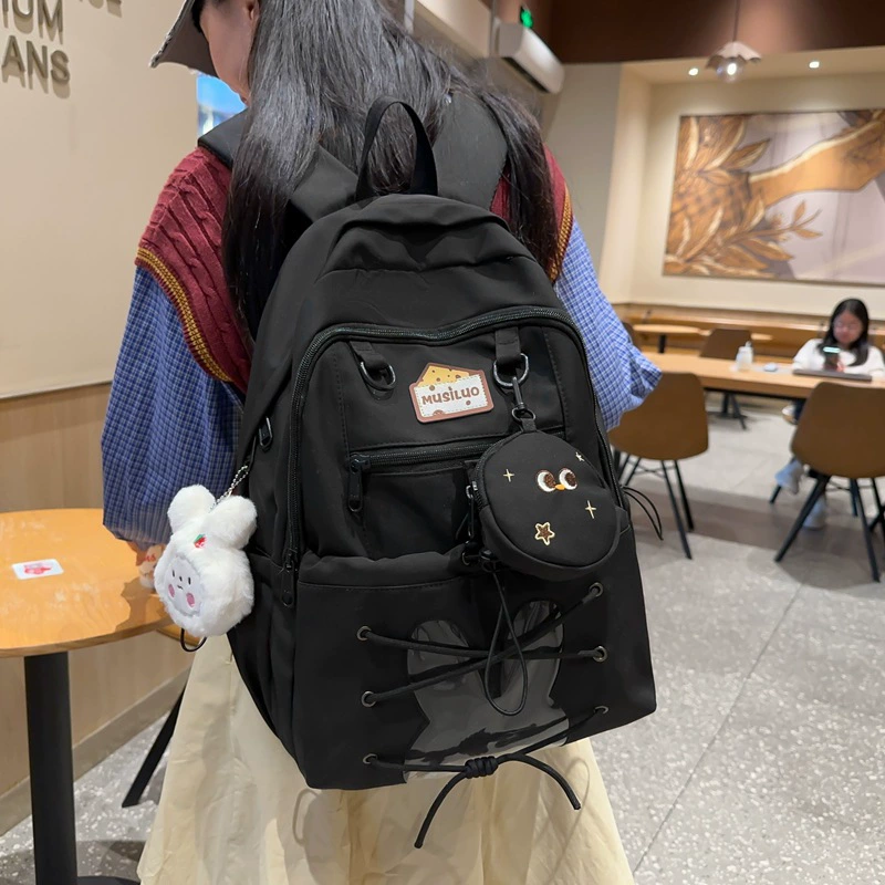 2025 новая Mi Pure Korean Ins College Style Girls Cute Backpack Contrast Color Lightweight Backpack for Primary and Secondary School Students
