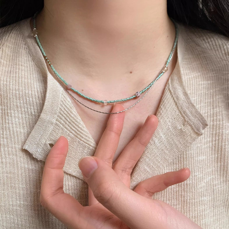 Spring is full of new Chinese handicon beaded double -layer stack…