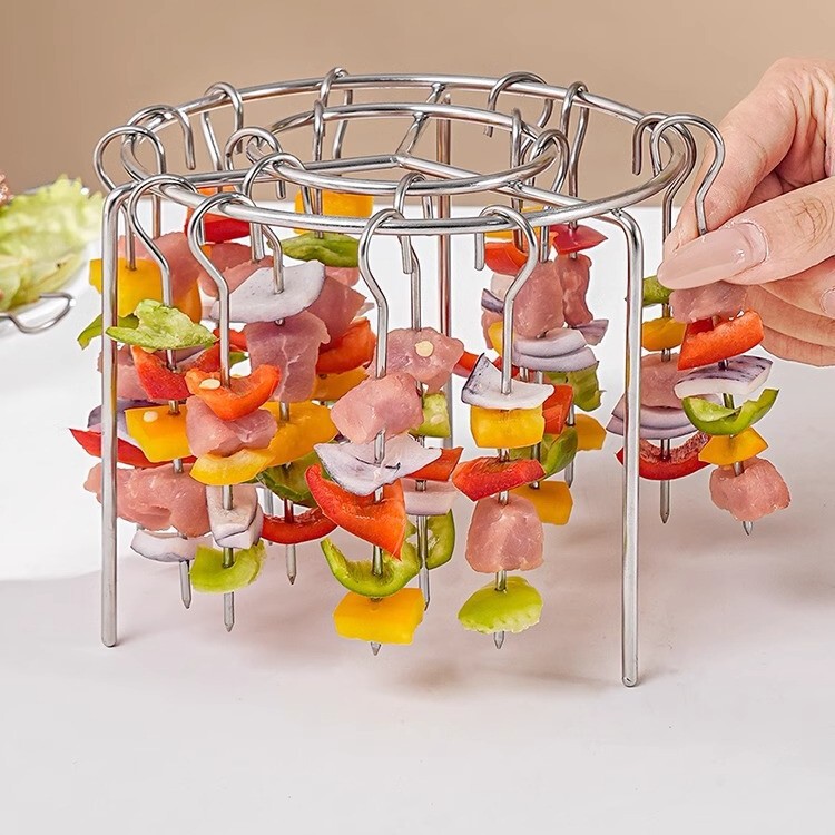 ステンレス製焼肉棚空気揚げ鍋縦型304グリル専用円形バーベキュー家庭用オーブンキッチン串焼き|undefined