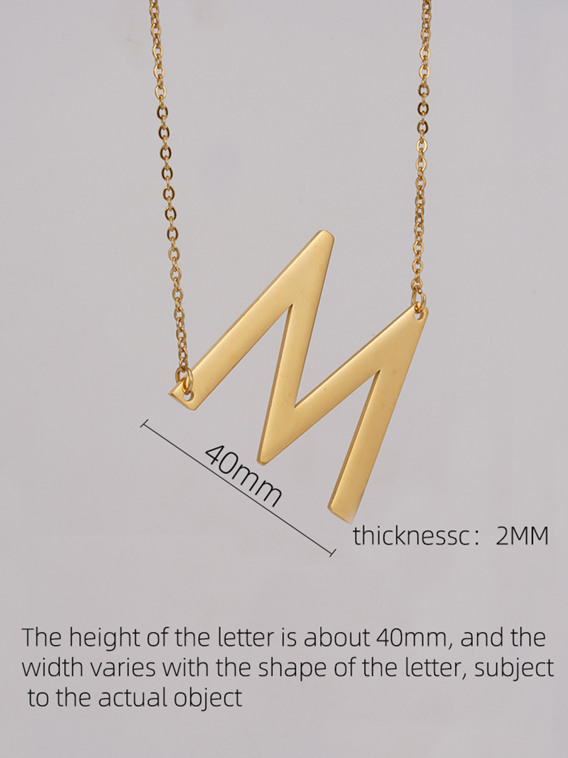 18K Gold Plated Plating Material 304 Stainless Steel Pendant Material Wholesale Jewelry Fashion Letter 304 Stainless Steel 18K Gold Plated Plating Stainless Steel Necklaces