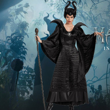 万圣节服饰沉睡魔咒玛琳菲森黑色女巫服成人长袍恶魔装角色扮演服