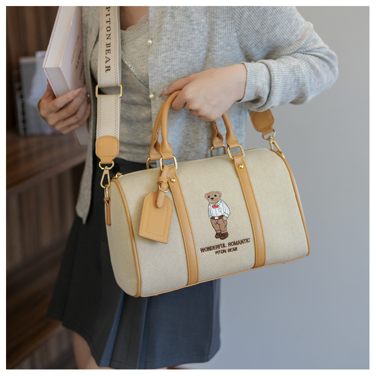 Women's Bags genuine large capacity wide band one shoulder messenger commuter Boston pillow bag female new high end_voghion.com