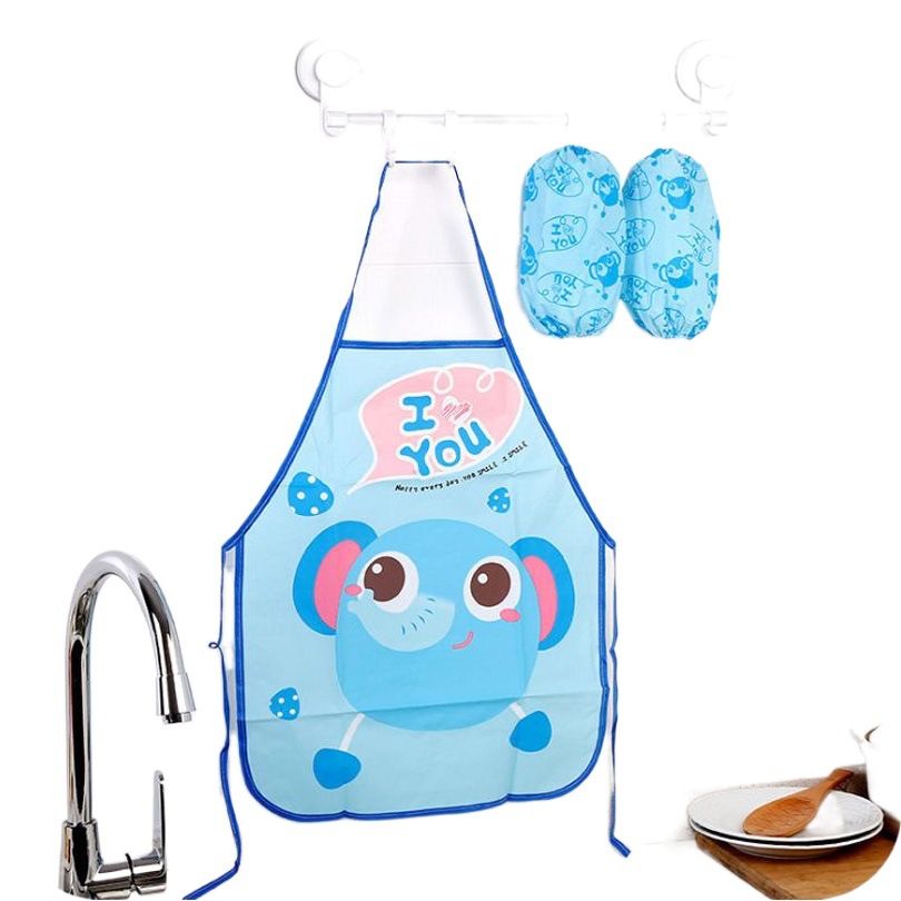 Cartoon Children's Apron Children's Household Bib Baby's Painting Bib Play Waterproof Anti-Stain Anti-Oil Sleeveless Cover