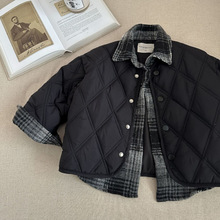 男童轻薄羽绒棉服24新儿童洋气假两件夹棉冬装外套男孩帅气棉衣潮