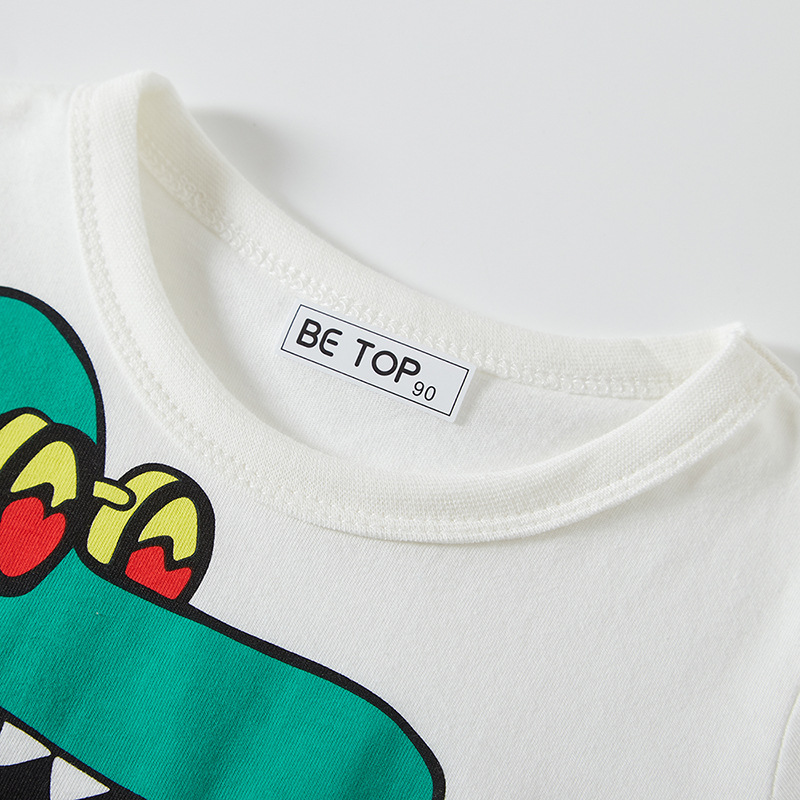 Camiseta de manga corta para niños 2024 nueva ropa de verano marca de moda infantil Top niños media manga bebé niños entrega de una pieza