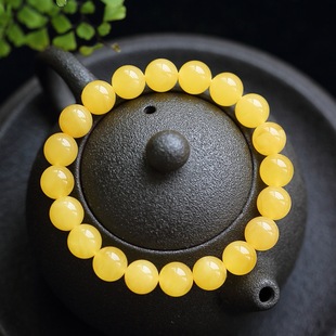 Shangshi Qingling Natural Amber Non-Optimized Chicken Oil Yellow Beeswax Bracelet Bracelet Raw Ore Russian Beads for Men and Women