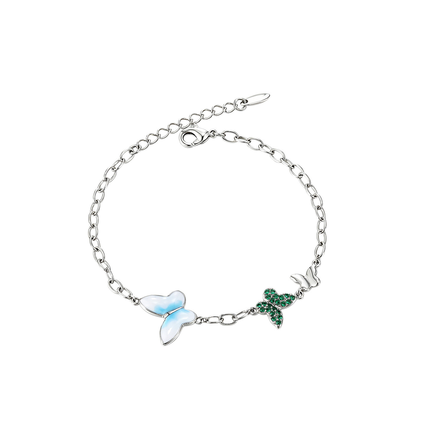 Xuping goteo de aceite de color gradiente pulsera mariposa aleación de cobre chapado blanco sen simple temperamento dulce joyería de mano al por mayor