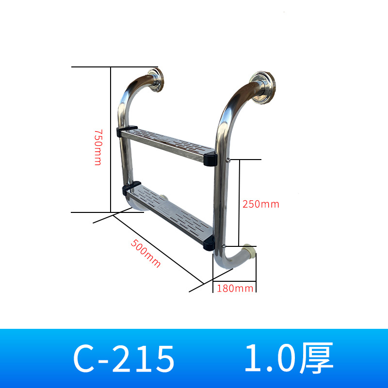 Piscina escalera mecánica 304 barandilla de acero inoxidable escalera de alcantarillado escalera antideslizante pedal engrosado ventas directas de la fábrica