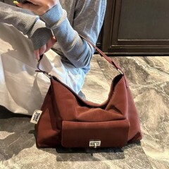 跨境小众复古大容量包包女冬季新款通勤单肩包美拉德多用途双肩包