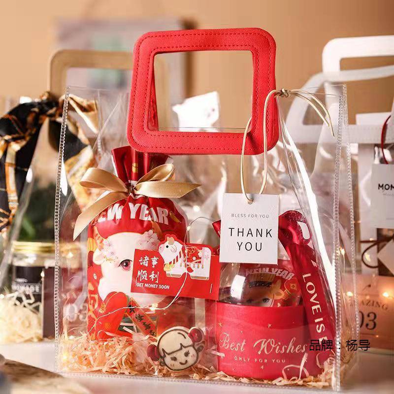透明手提袋礼品袋pvc塑料ins生日礼物袋感伴手礼袋子批发