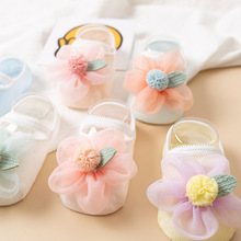 嬰兒襪子0-1女童地板船襪嬰幼兒a夏季薄款寶寶襪套蕾絲花邊防滑襪