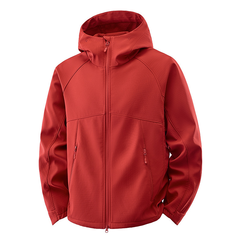 New hooded softshell jacket, windproof and breathable, unisex casual outdoor mountaineering workwear coat