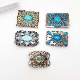 外贸潮流锌合金波西米亚小众皮带扣休闲腰带扣自动按扣欧美复古风