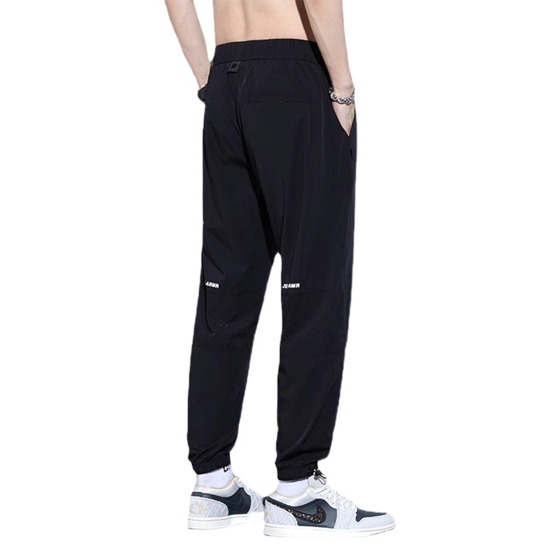 Pantalones casuales de verano para hombres delgados marca de moda Pantalones sueltos harén hasta el tobillo malla de seda de hielo deportes pantalones cortos de secado rápido